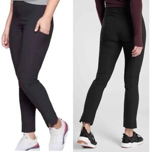 Athleta Wanderer Slim Pants Black High Rise Ankle Slit Pants 6T Tall  Stretch